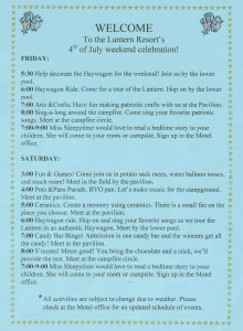 4th Of July Weekend Schedule - The Lantern Resort Campground & Motel - Jefferson, NH